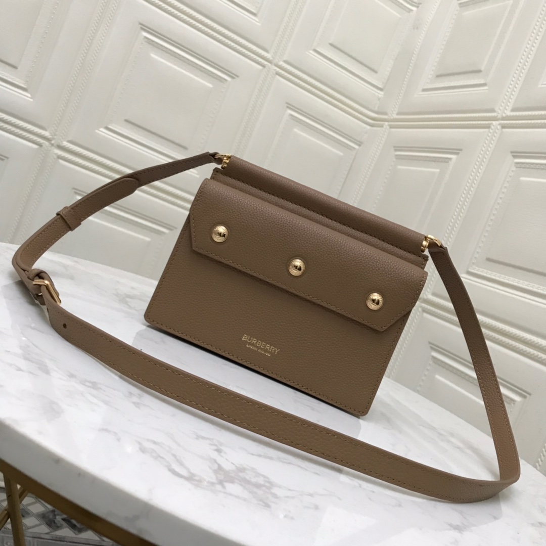 Mini Leather Title Bag with Pocket Detail, Burberry Handbag