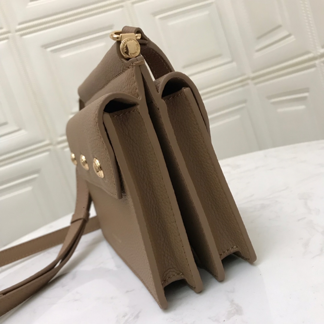 Mini Leather Title Bag with Pocket Detail, Burberry Handbag