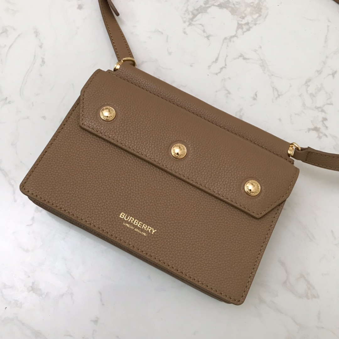 Mini Leather Title Bag with Pocket Detail, Burberry Handbag
