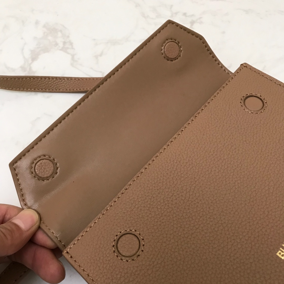Mini Leather Title Bag with Pocket Detail, Burberry Handbag