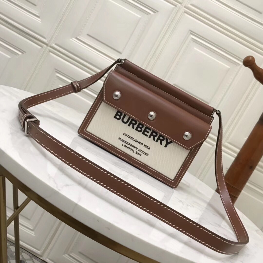 Mini Horseferry Print Title Bag with Pocket Detail, Burberry Handbag
