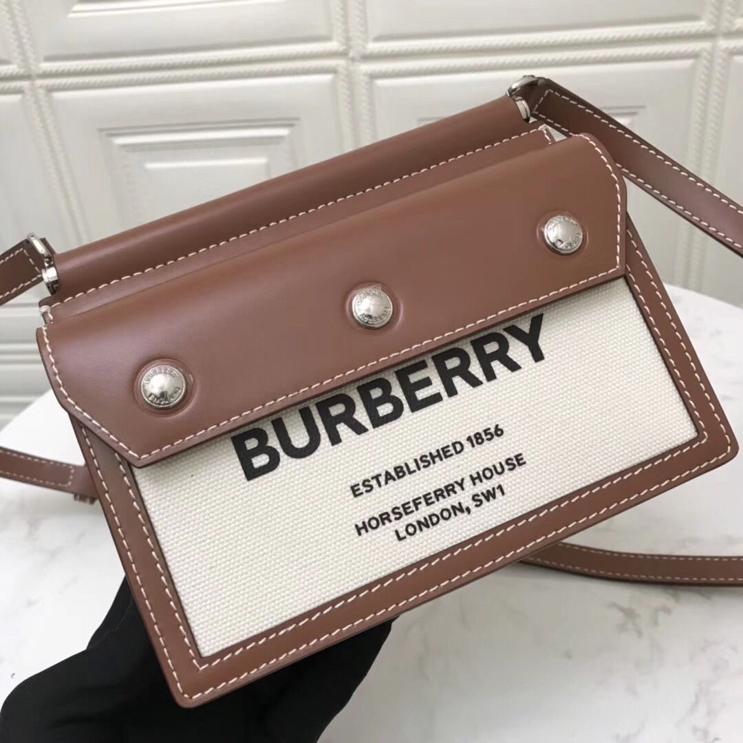Mini Horseferry Print Title Bag with Pocket Detail, Burberry Handbag