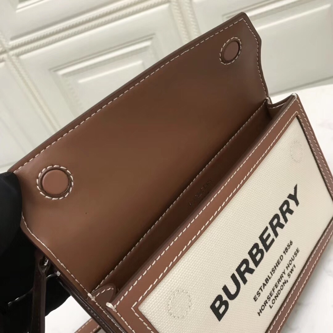 Mini Horseferry Print Title Bag with Pocket Detail, Burberry Handbag