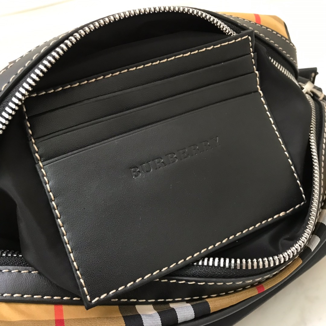 Vintage Check And Leather Crossbody Bag, Burberry Handbag