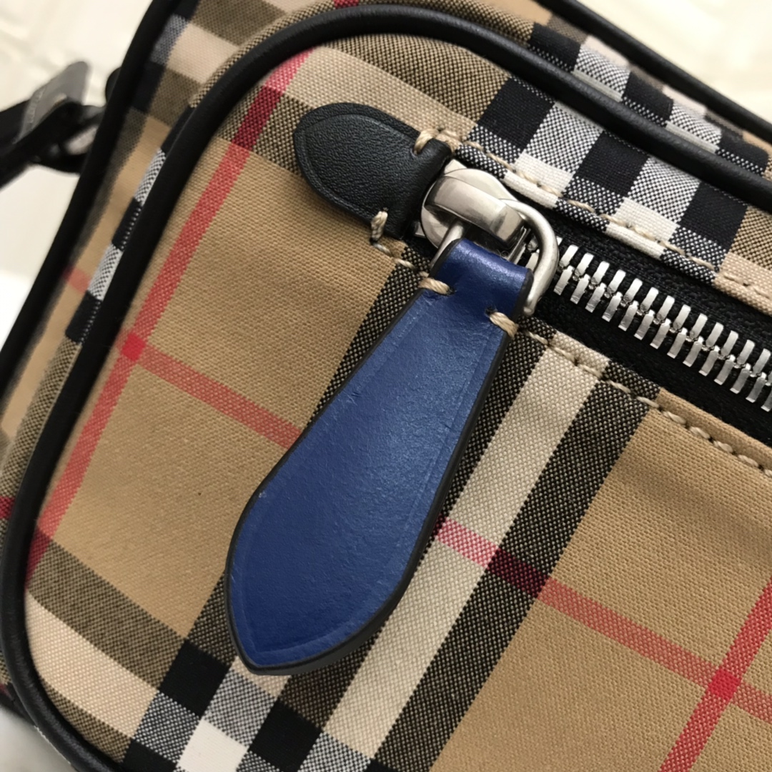 Vintage Check And Leather Crossbody Bag, Burberry Handbag
