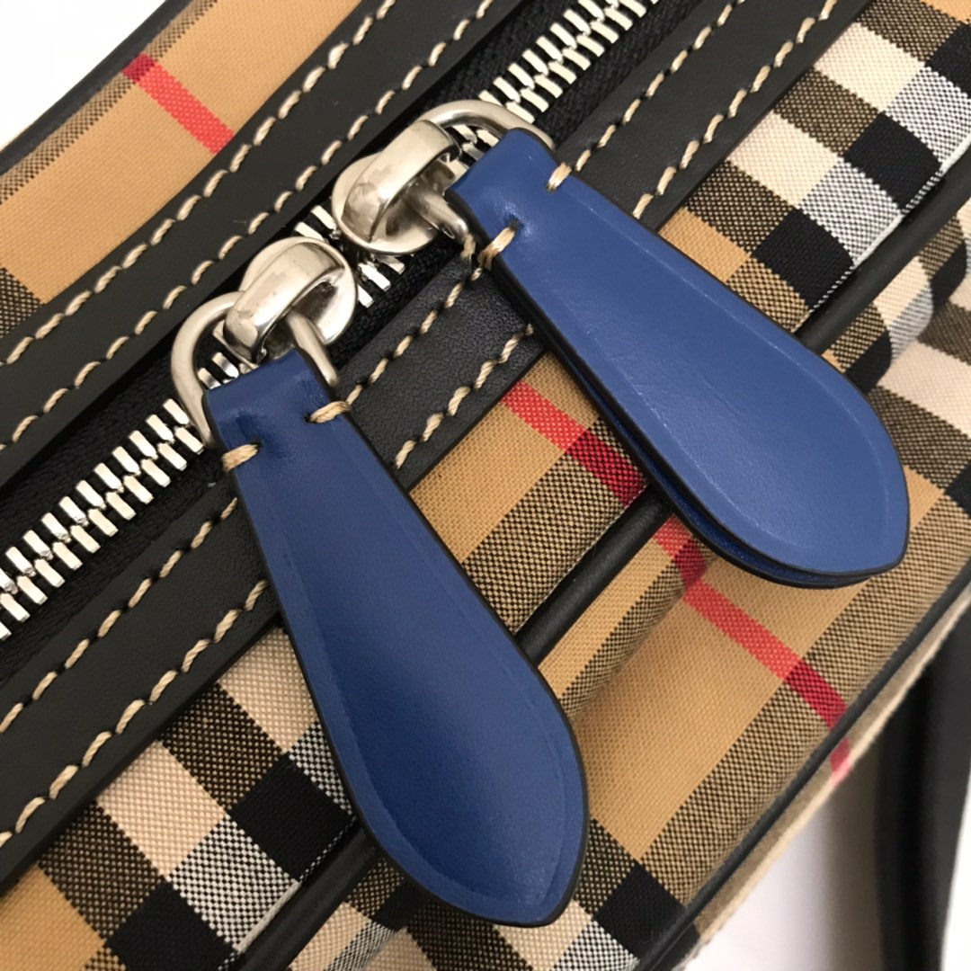Vintage Check And Leather Crossbody Bag, Burberry Handbag