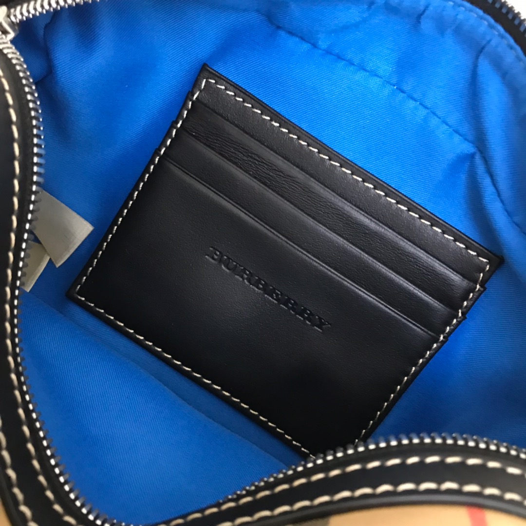 Vintage Check And Leather Crossbody Bag, Burberry Handbag