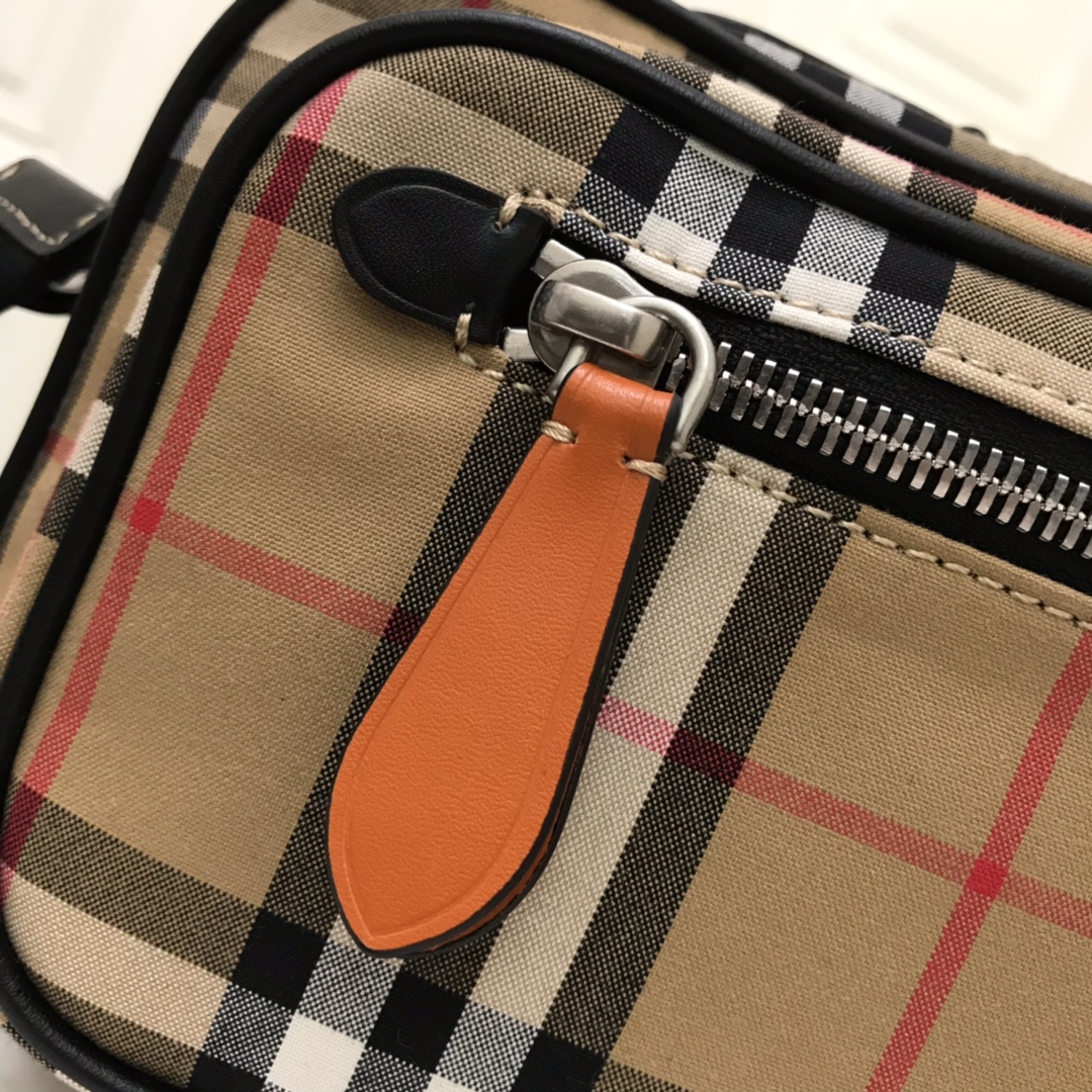 Vintage Check And Leather Crossbody Bag, Burberry Handbag