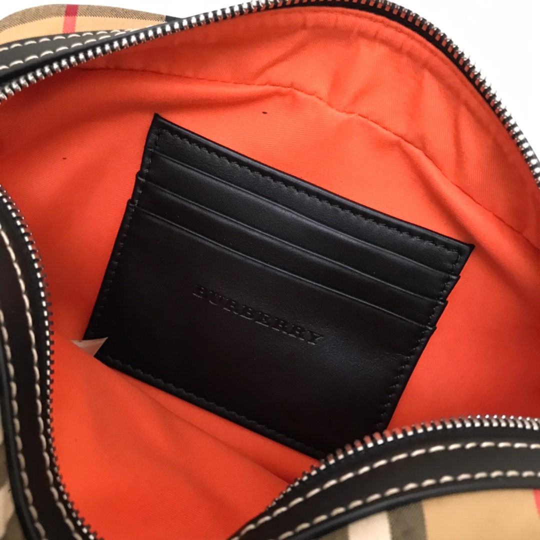 Vintage Check And Leather Crossbody Bag, Burberry Handbag