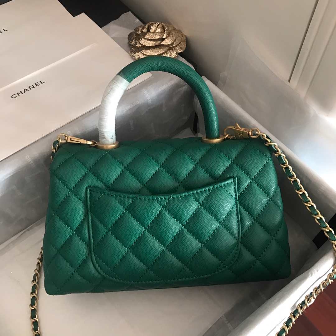 A92990, Small Flap Bag with Top Handle, CHANEL Handbags, Caviar, Grained Calfskin, Gold-Tone Metal