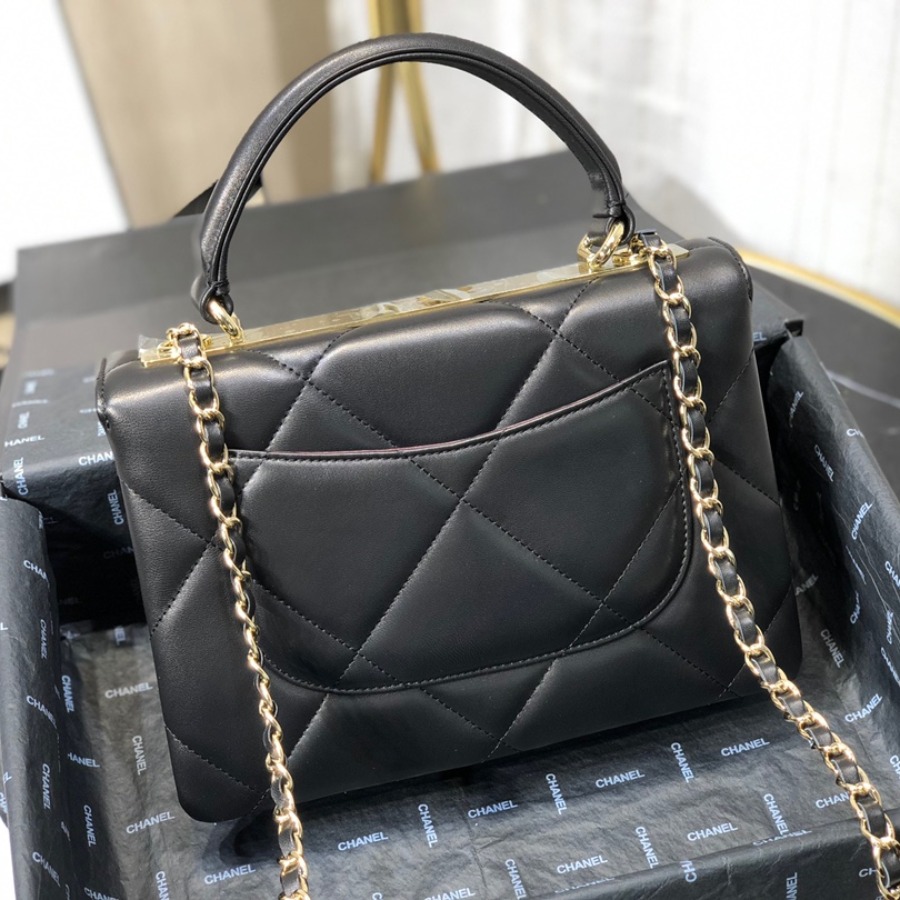A92236 small flap bag with top handle, Lambskin & Gold-Tone Metal, CHANEL HANDBAG