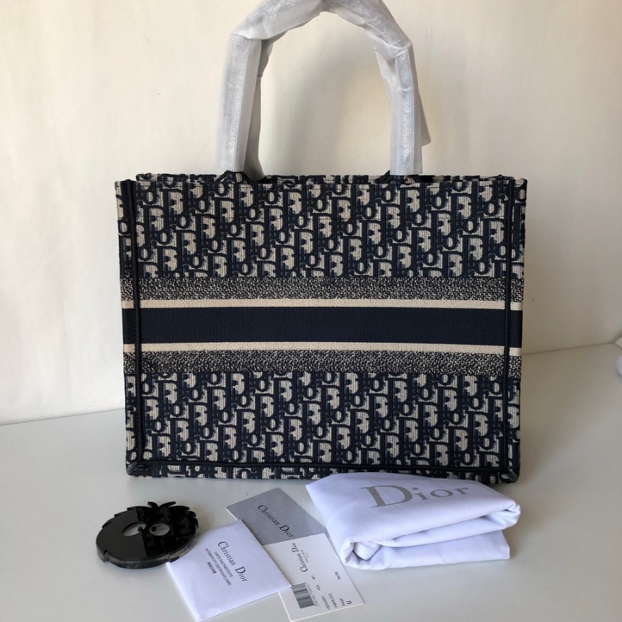BLUE DIOR BOOK TOTE DIOR OBLIQUE BAG