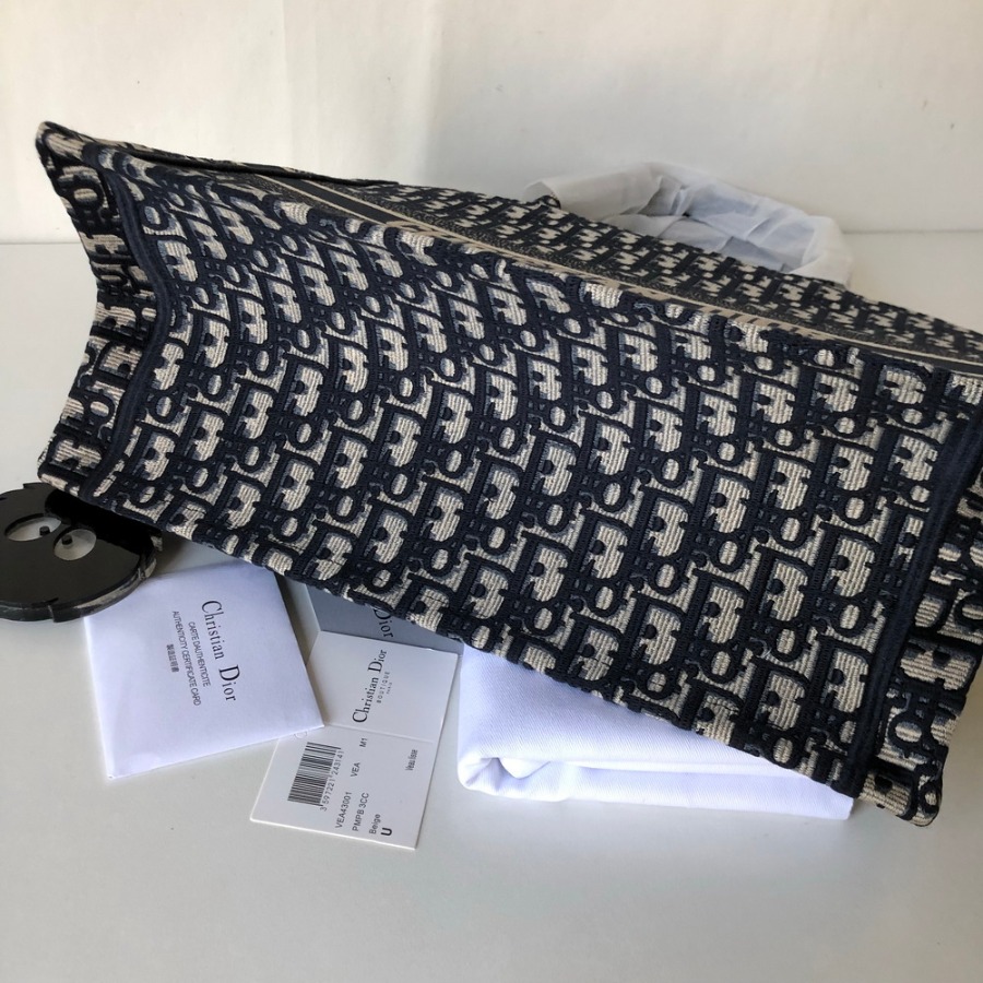 BLUE DIOR BOOK TOTE DIOR OBLIQUE BAG