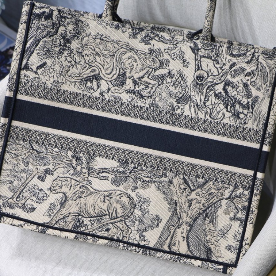 DIOR BOOK TOTE BAG IN EMBROIDERED CANVAS