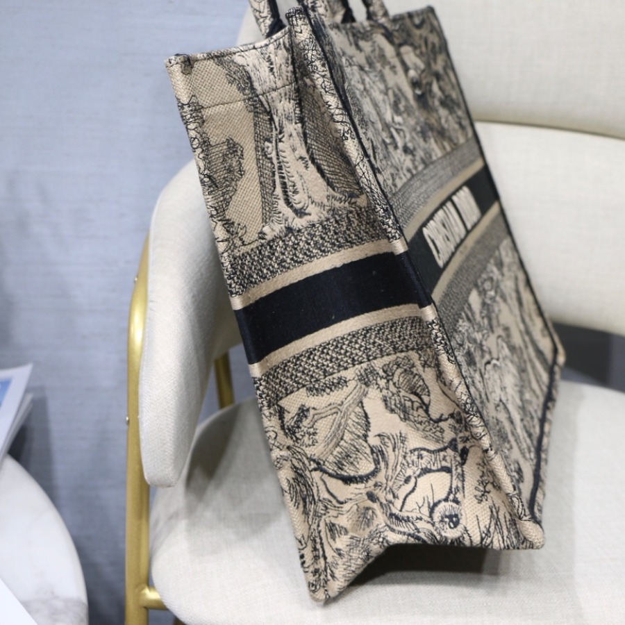 DIOR BOOK TOTE BAG IN EMBROIDERED CANVAS