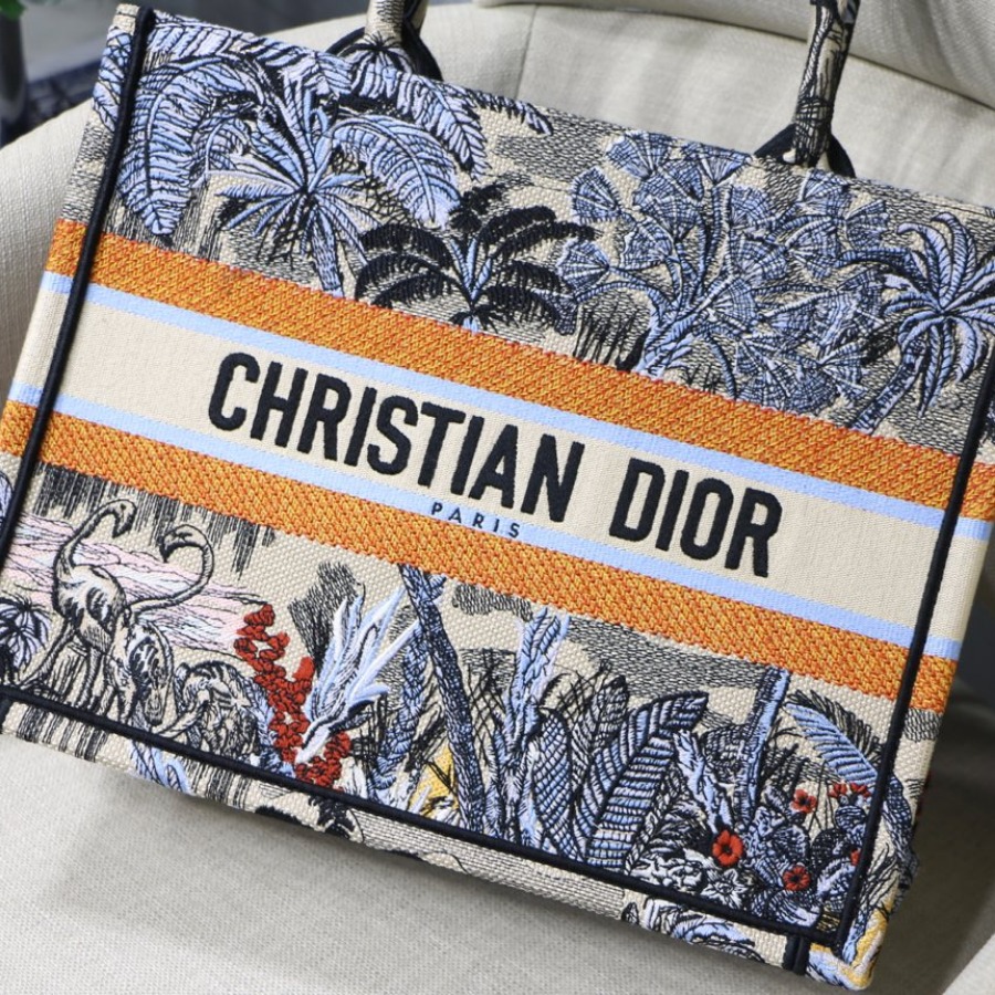 BLUE DIOR BOOK TOTE DIOR OBLIQUE BAG