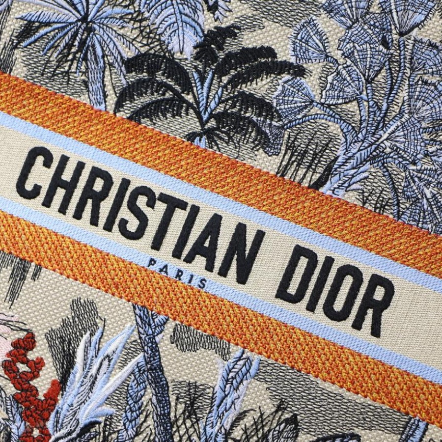 DIOR BOOK TOTE BAG IN EMBROIDERED CANVAS