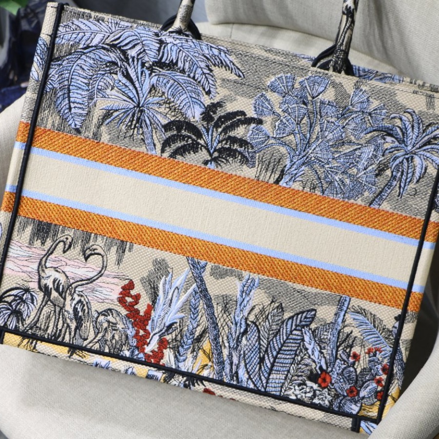 DIOR BOOK TOTE BAG IN EMBROIDERED CANVAS