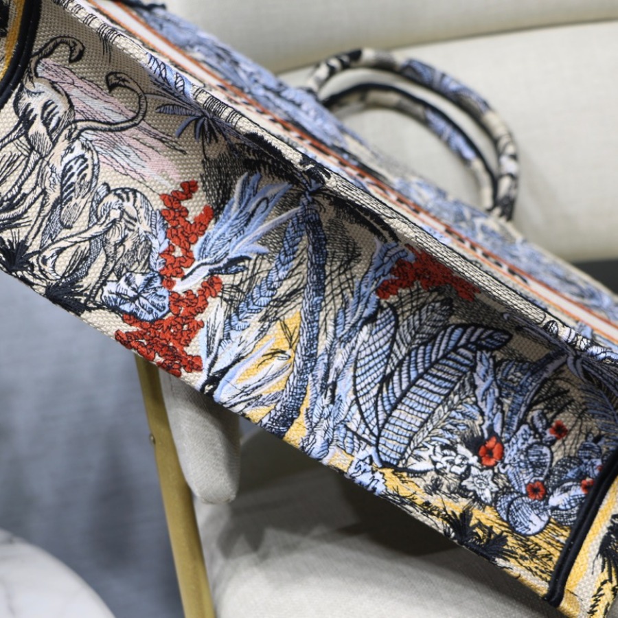DIOR BOOK TOTE BAG IN EMBROIDERED CANVAS