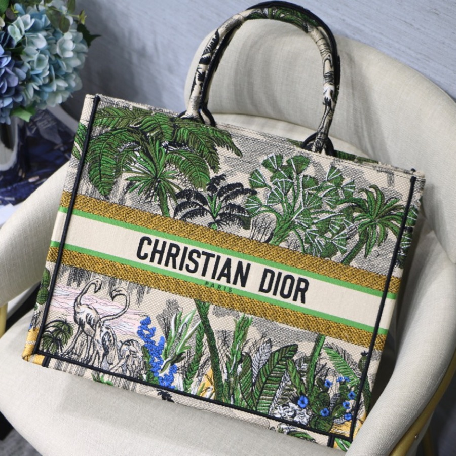 DIOR BOOK TOTE BAG IN EMBROIDERED CANVAS