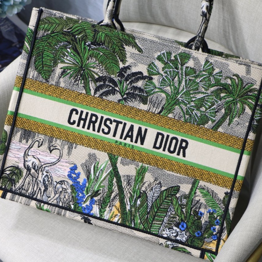DIOR BOOK TOTE BAG IN EMBROIDERED CANVAS