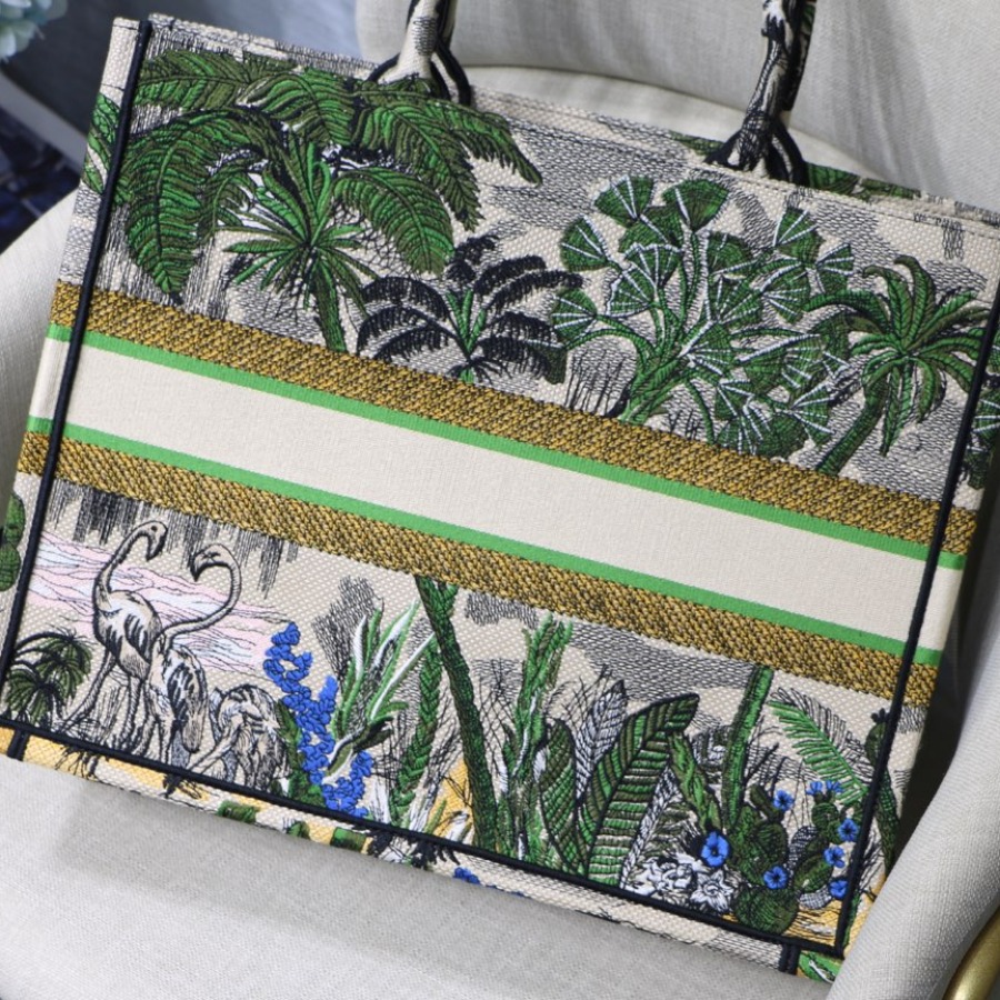 DIOR BOOK TOTE BAG IN EMBROIDERED CANVAS