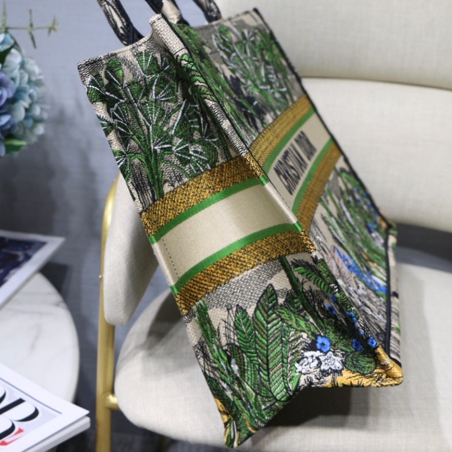 DIOR BOOK TOTE BAG IN EMBROIDERED CANVAS