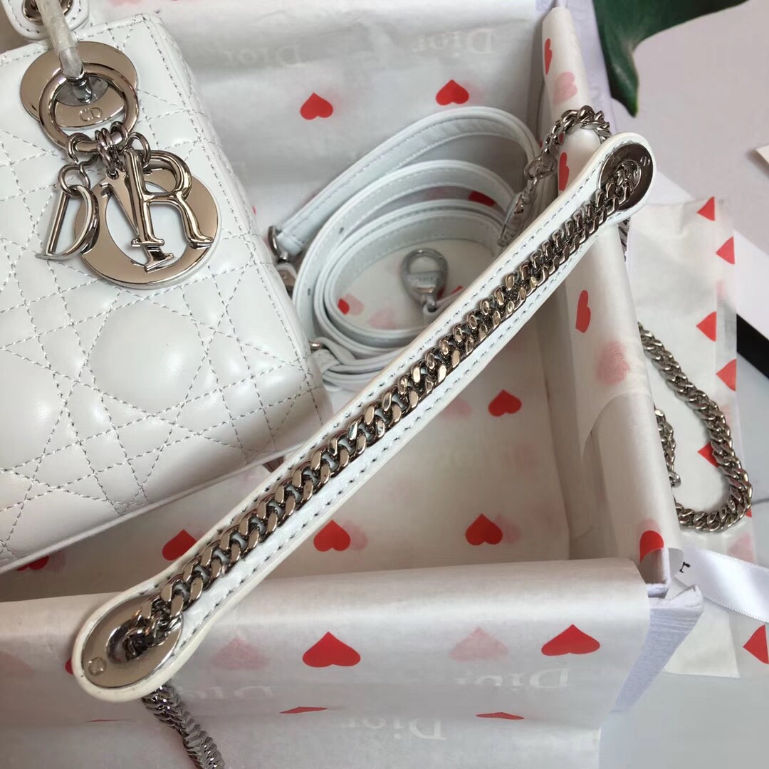 MINI LADY DIOR LAMBSKIN BAG, Strap long about 120cm, Christian Dior CD Handbags