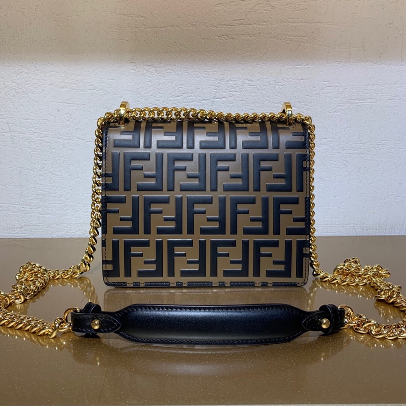 KAN U SMALL, Black leather bag, Fendi Shoulder Bag
