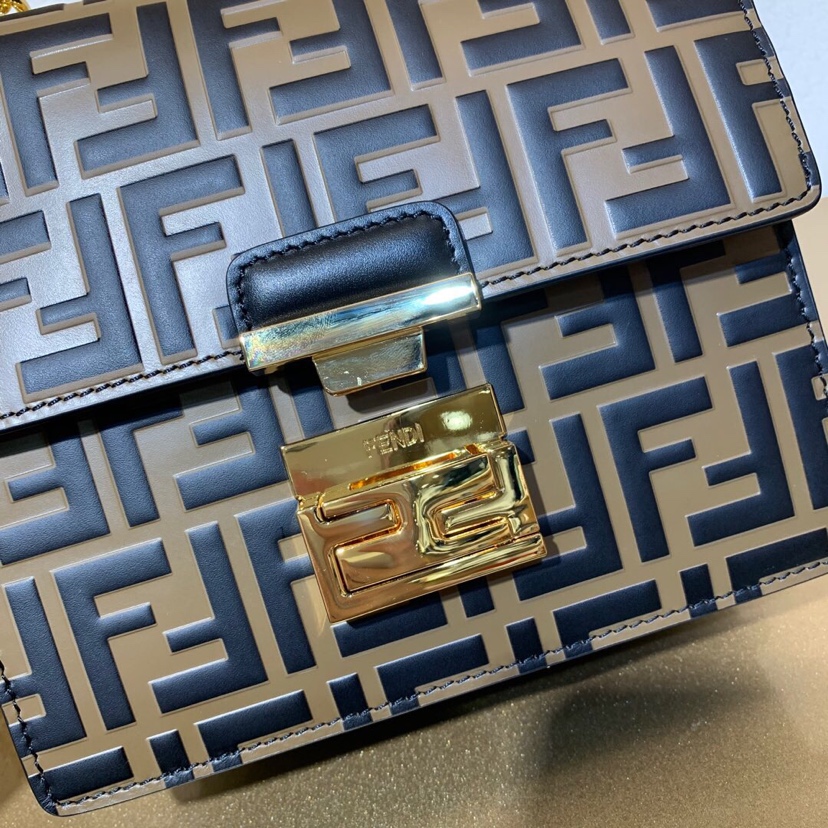 KAN U SMALL, Black leather bag, Fendi Shoulder Bag
