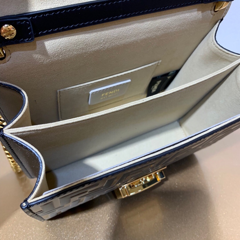 KAN U SMALL, Black leather bag, Fendi Shoulder Bag