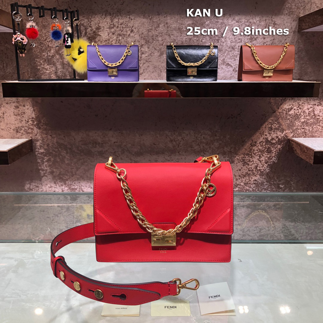 KAN U, Black leather bag, Fendi Shoulder Bag