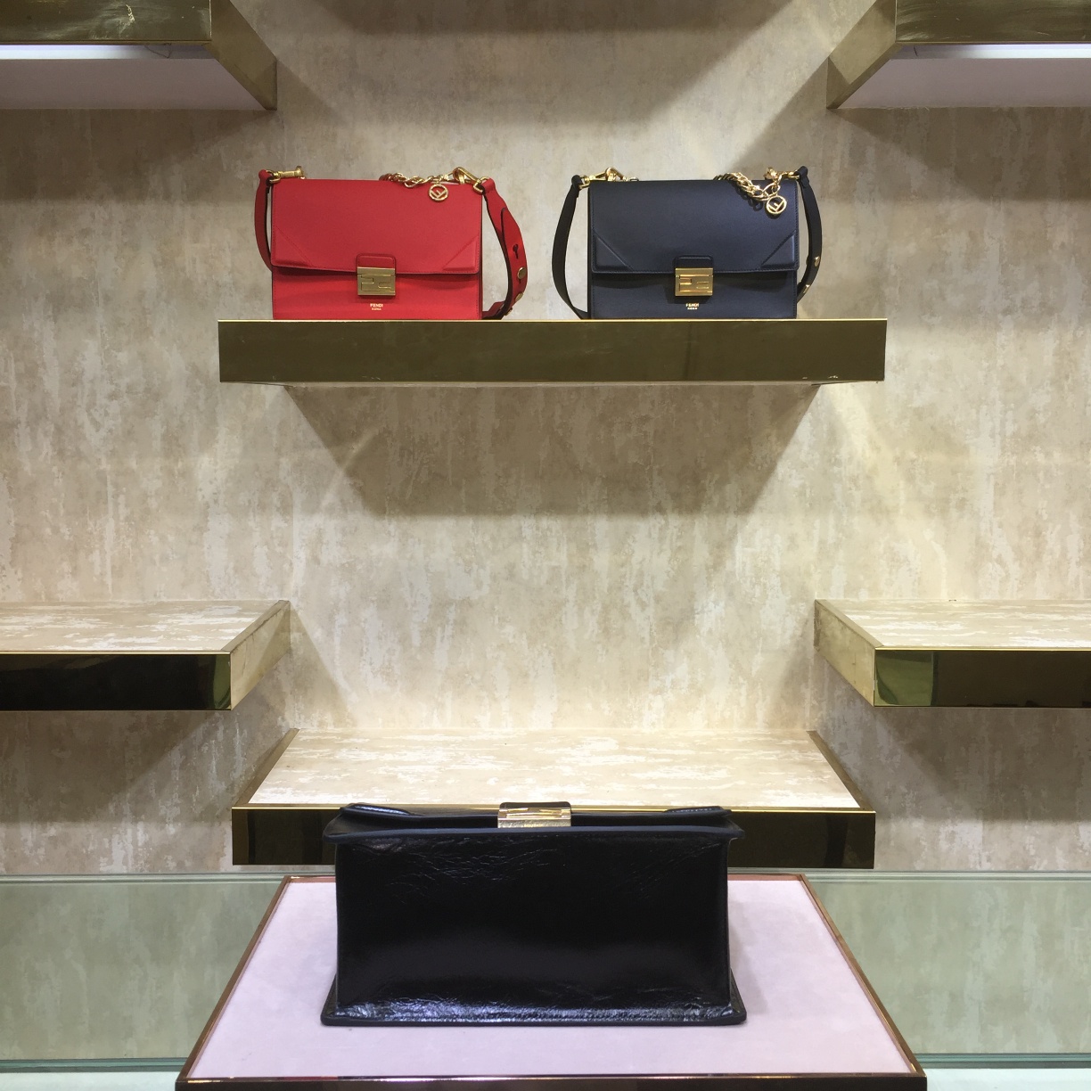 KAN U, Black leather bag, Fendi Shoulder Bag