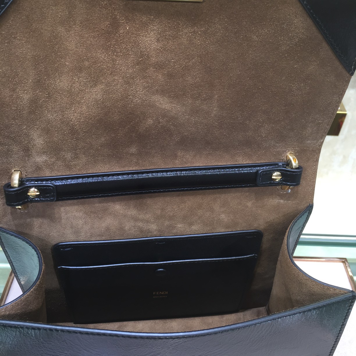 KAN U, Black leather bag, Fendi Shoulder Bag