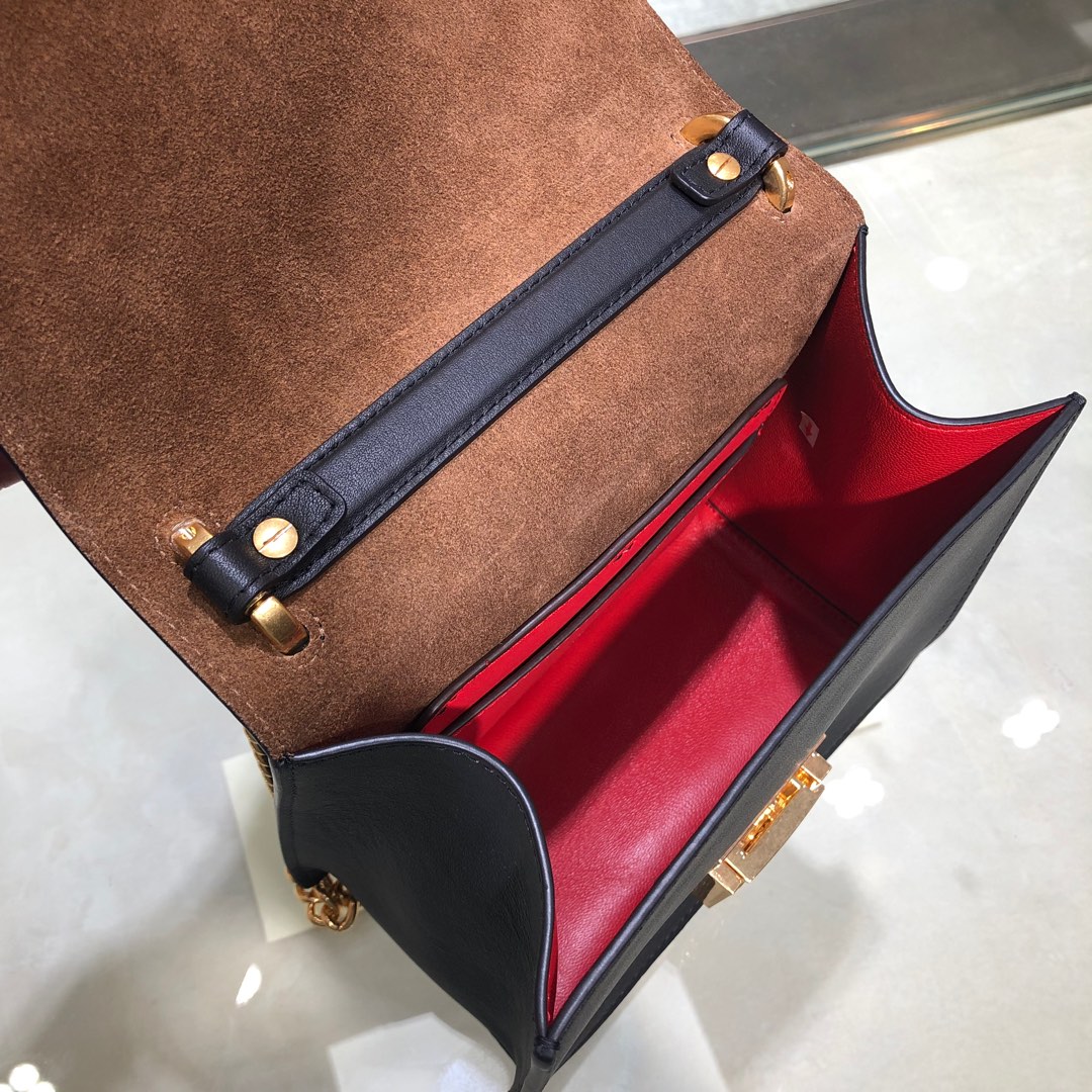 KAN U SMALL, Black leather bag, Fendi Shoulder Bag