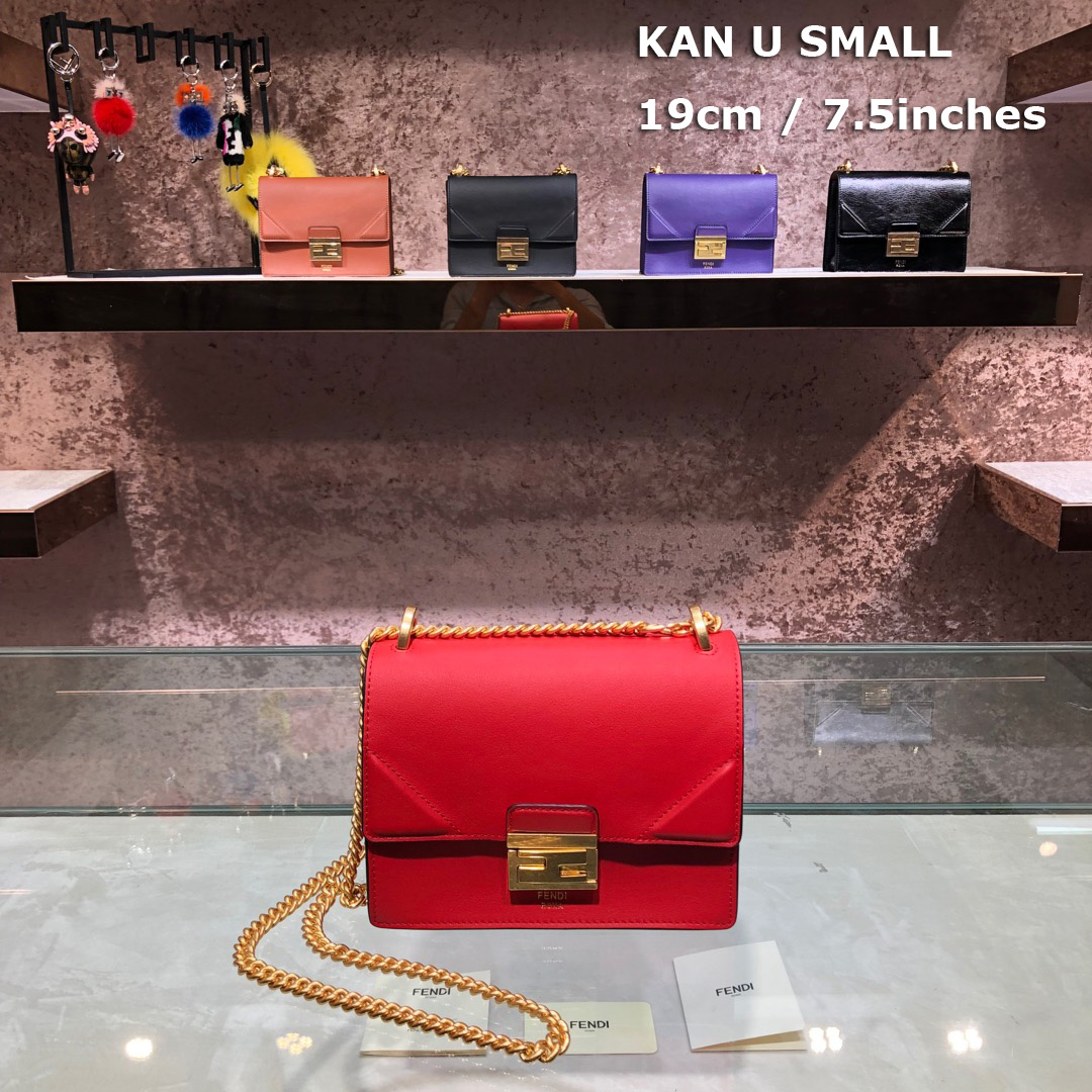 KAN U SMALL, Black leather bag, Fendi Shoulder Bag