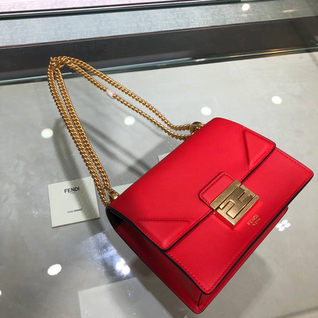 KAN U SMALL, Black leather bag, Fendi Shoulder Bag