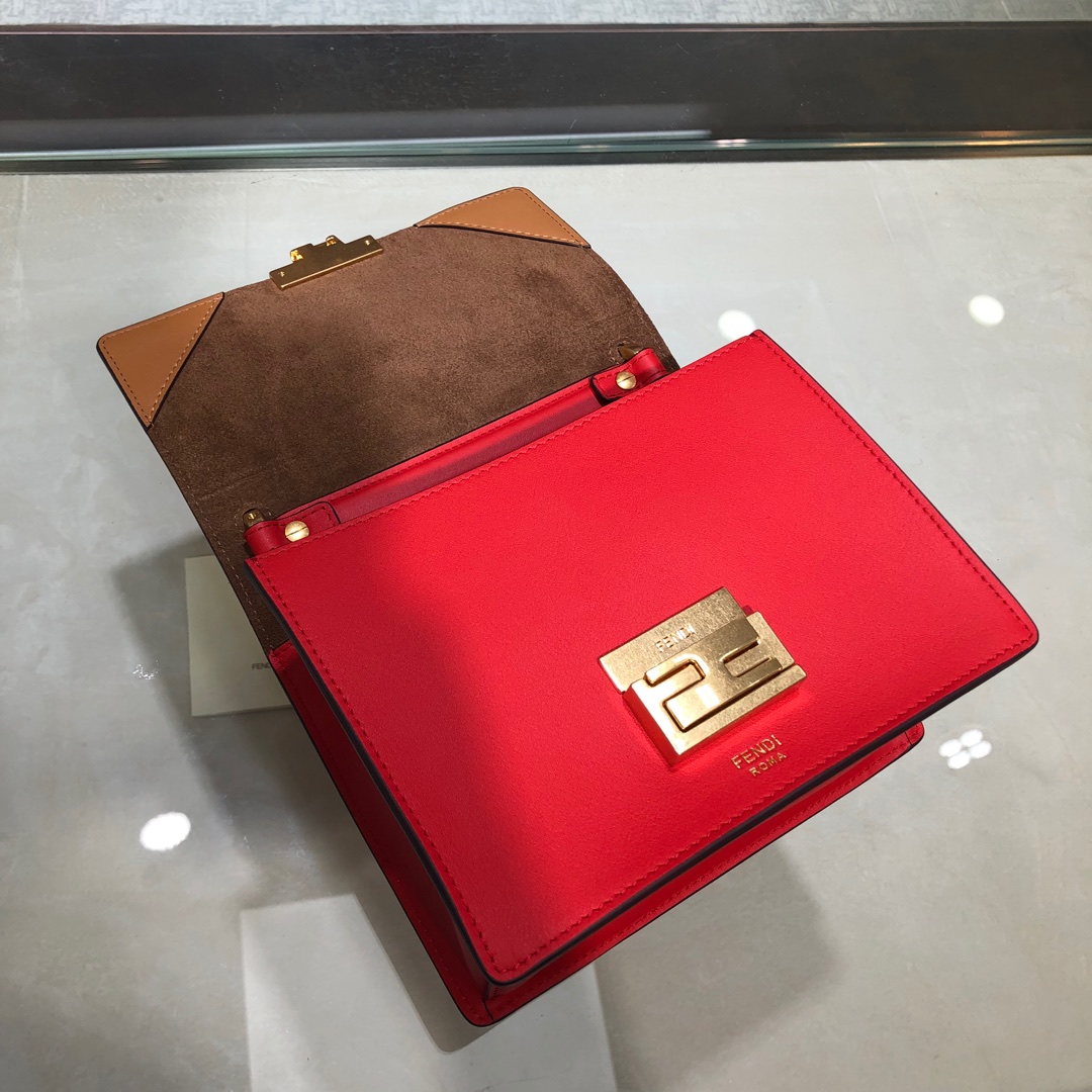 KAN U SMALL, Black leather bag, Fendi Shoulder Bag