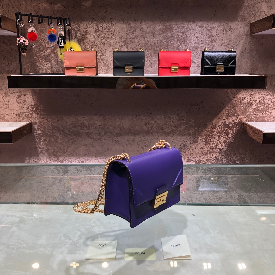 KAN U SMALL, Black leather bag, Fendi Shoulder Bag