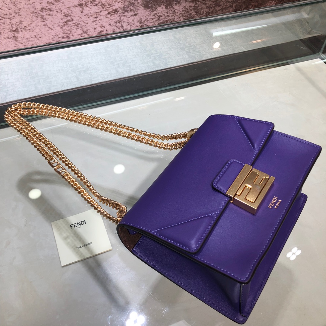 KAN U SMALL, Black leather bag, Fendi Shoulder Bag