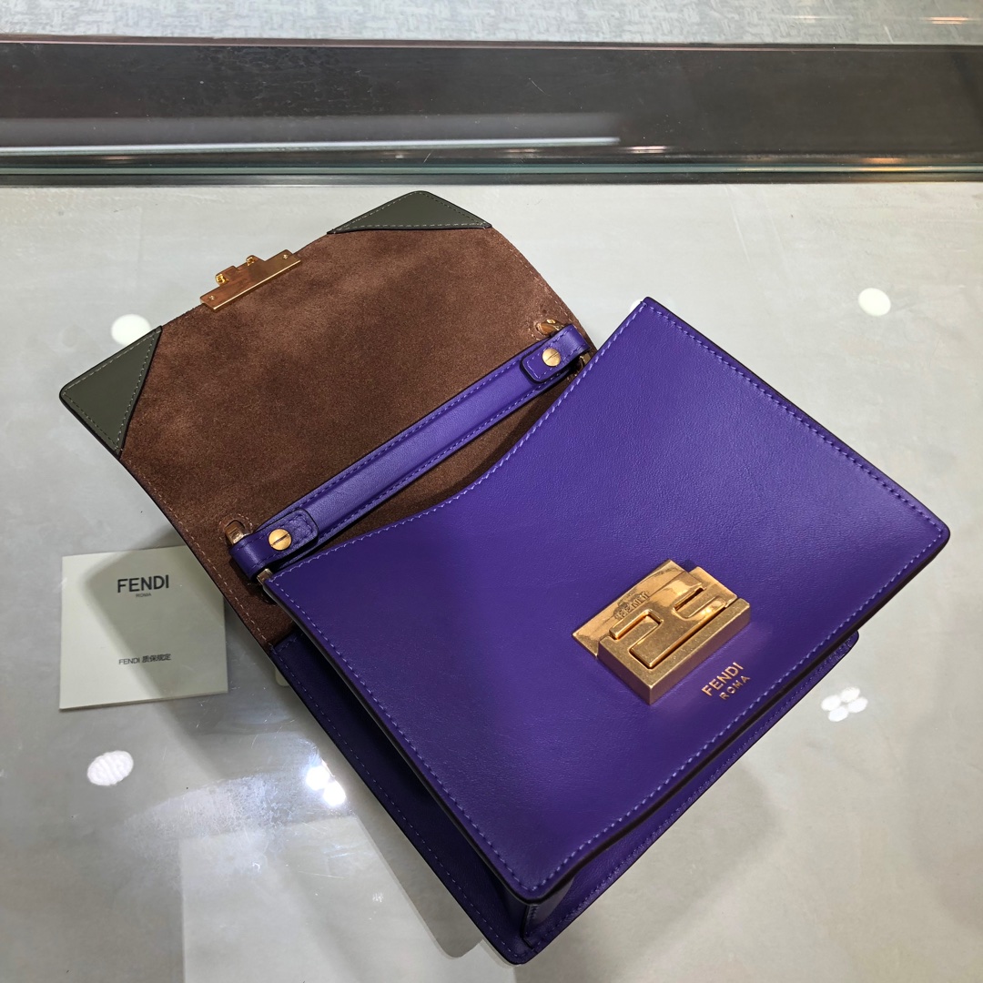KAN U SMALL, Black leather bag, Fendi Shoulder Bag