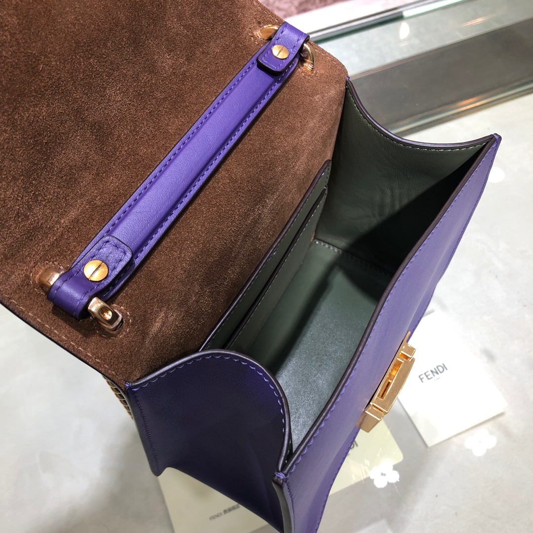 KAN U SMALL, Black leather bag, Fendi Shoulder Bag