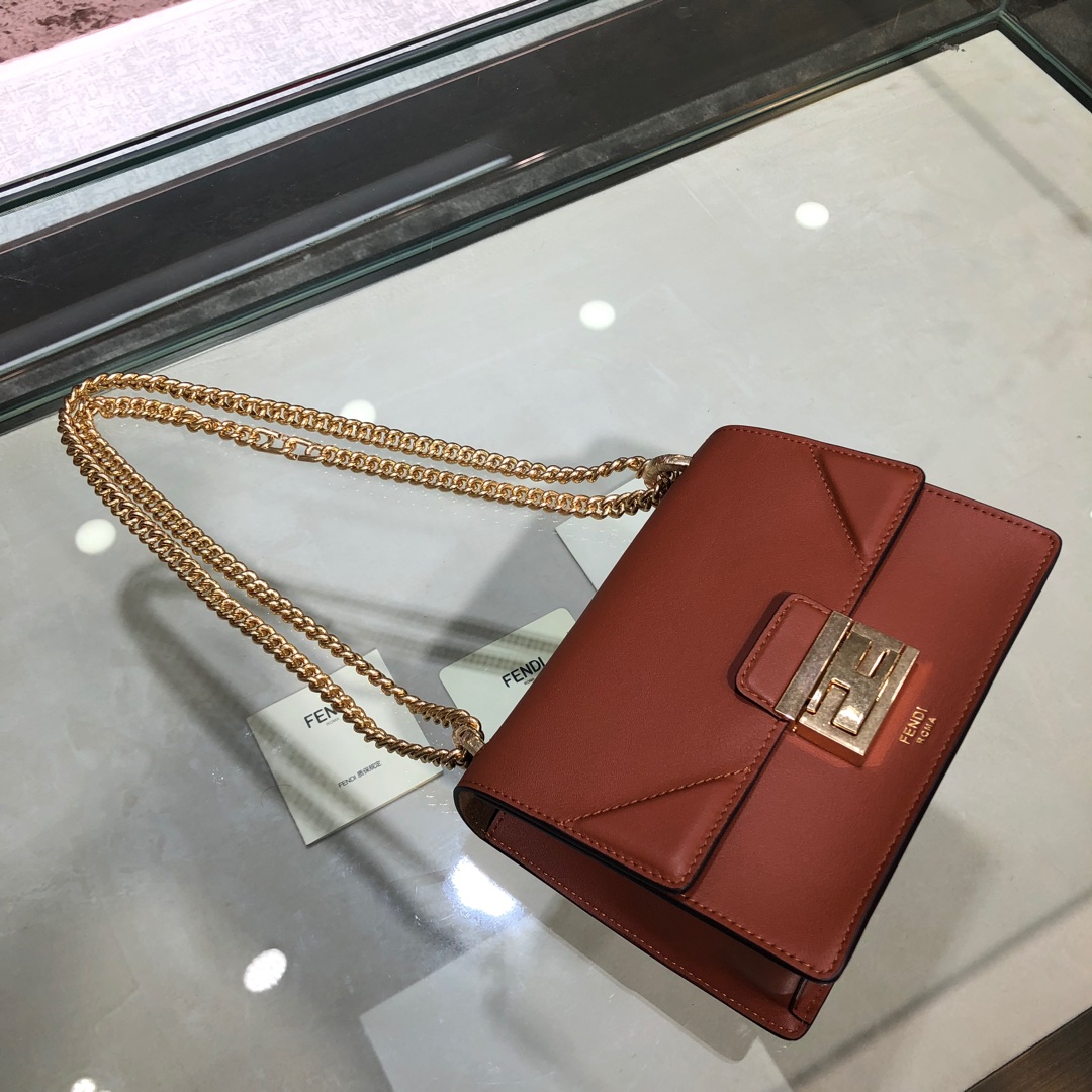 KAN U SMALL, Black leather bag, Fendi Shoulder Bag