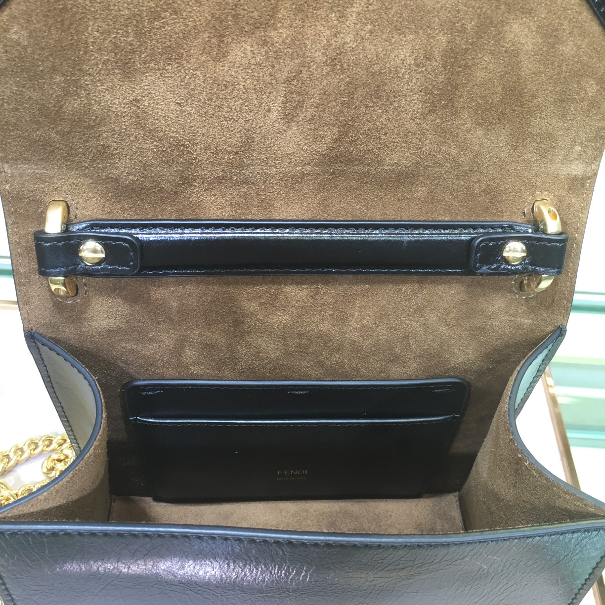 KAN U SMALL, Black leather bag, Fendi Shoulder Bag