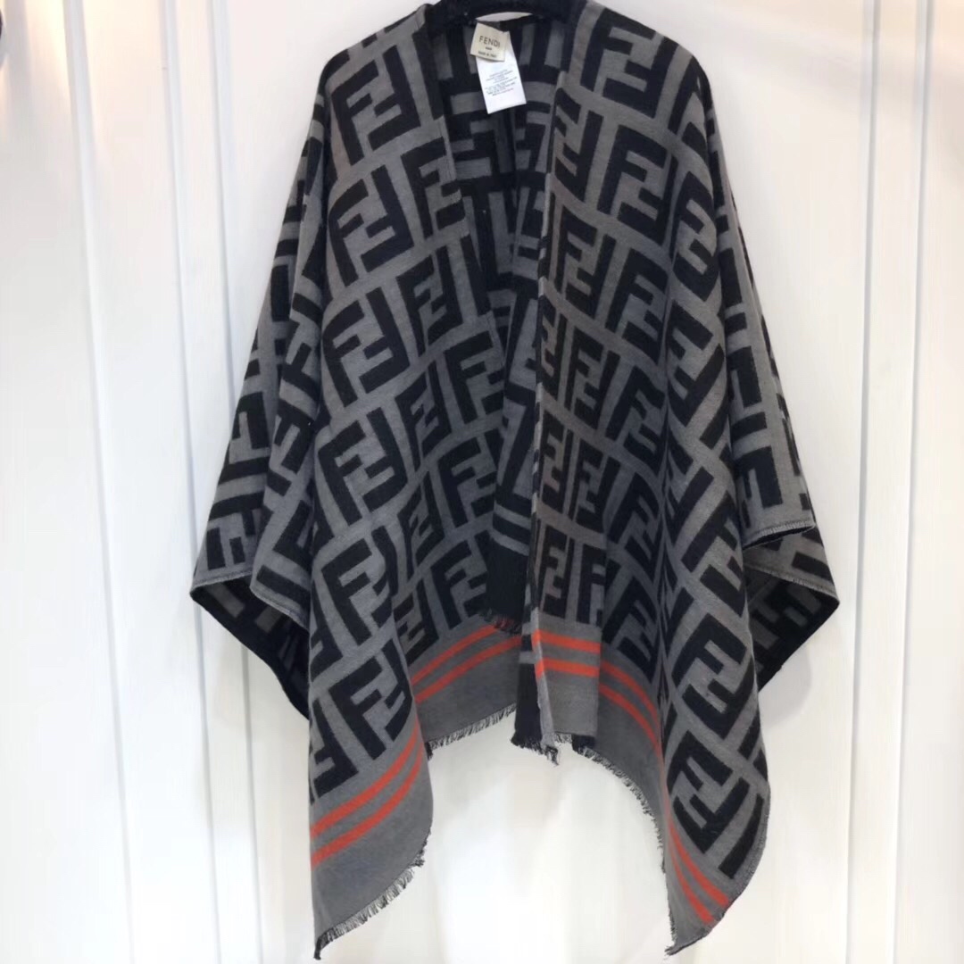 Fendi Ponchos, 95% Wool, 5% Silk