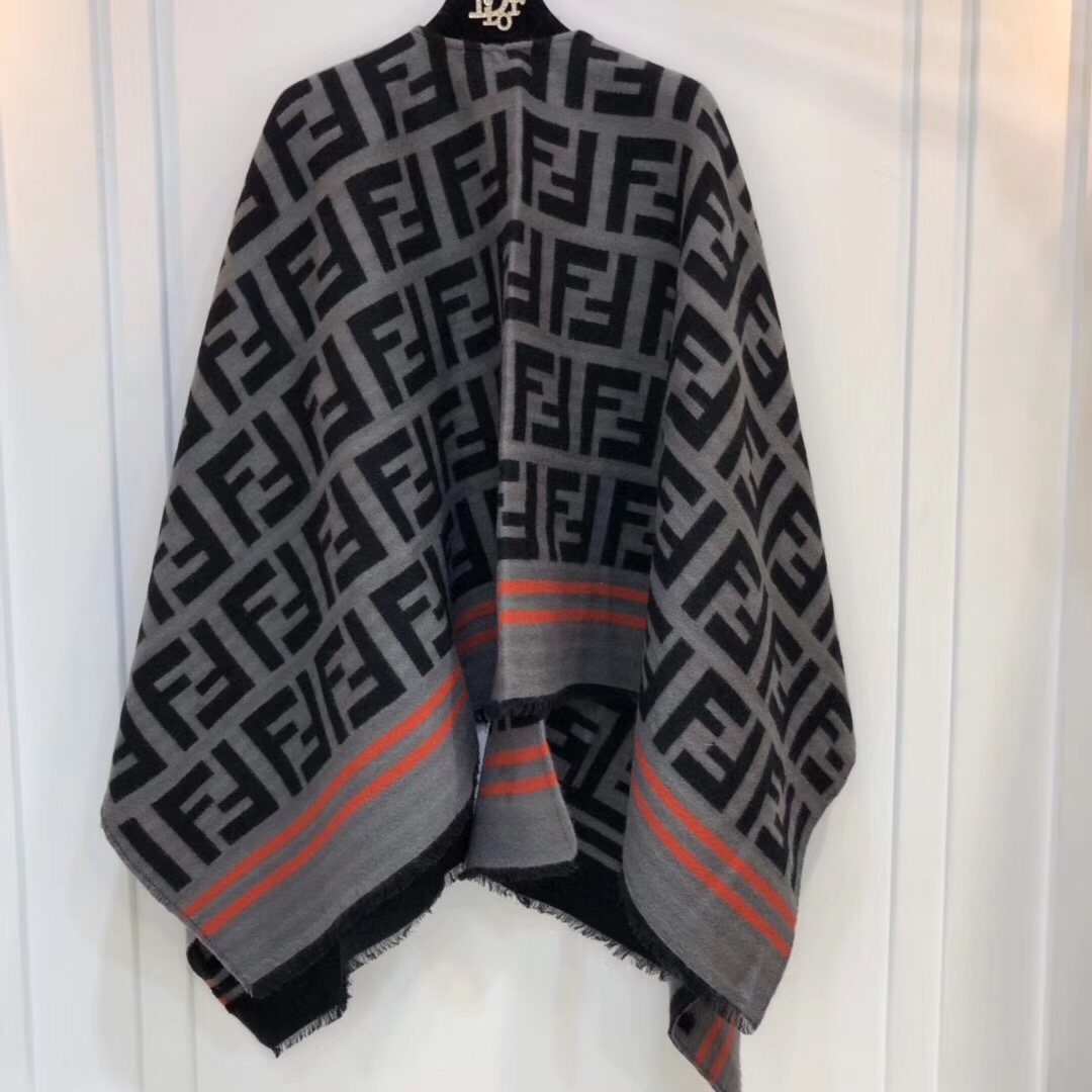 Fendi Ponchos, 95% Wool, 5% Silk