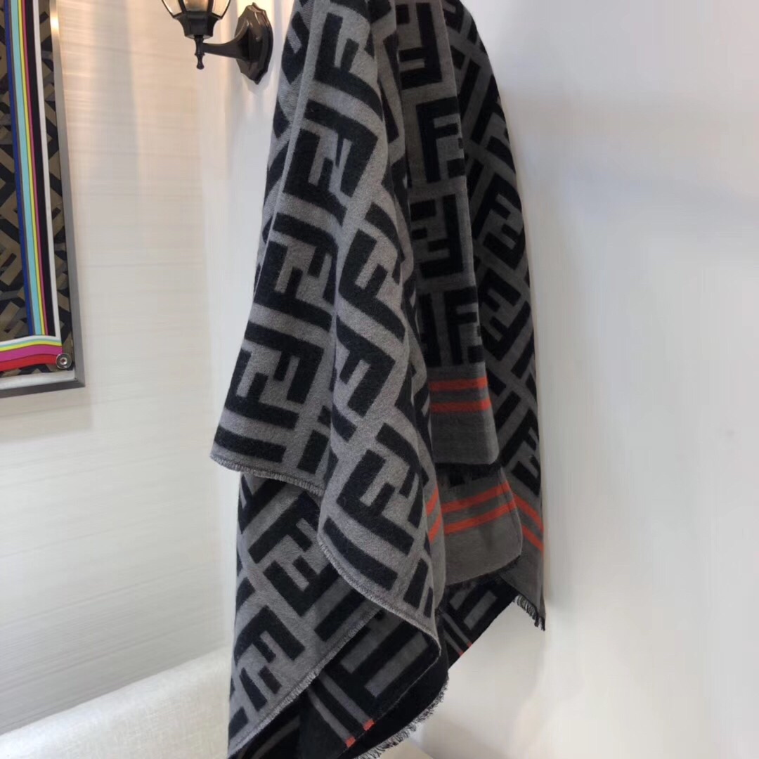Fendi Ponchos, 95% Wool, 5% Silk
