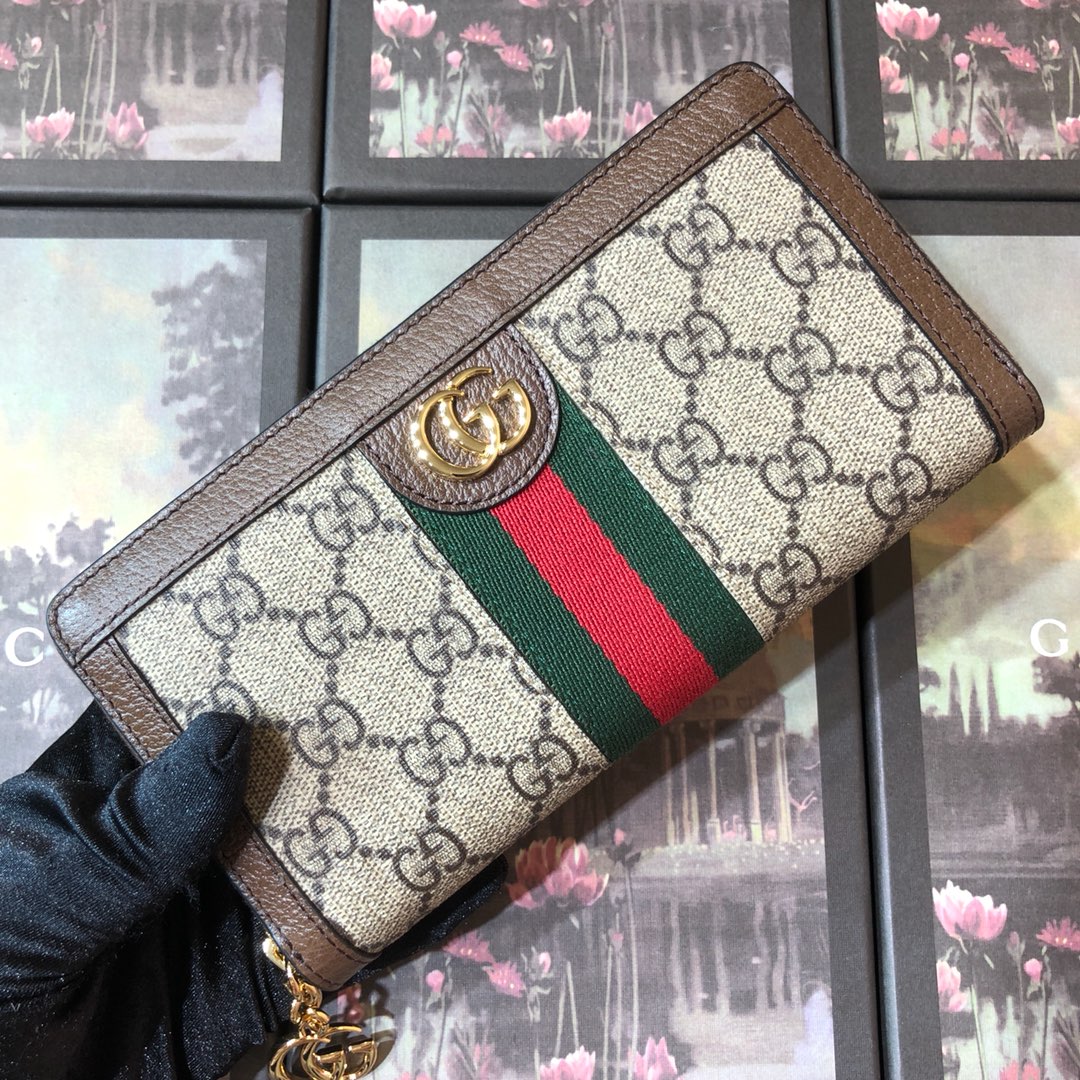 523154, Ophidia GG zip around wallet, GUCCI Small Accessories