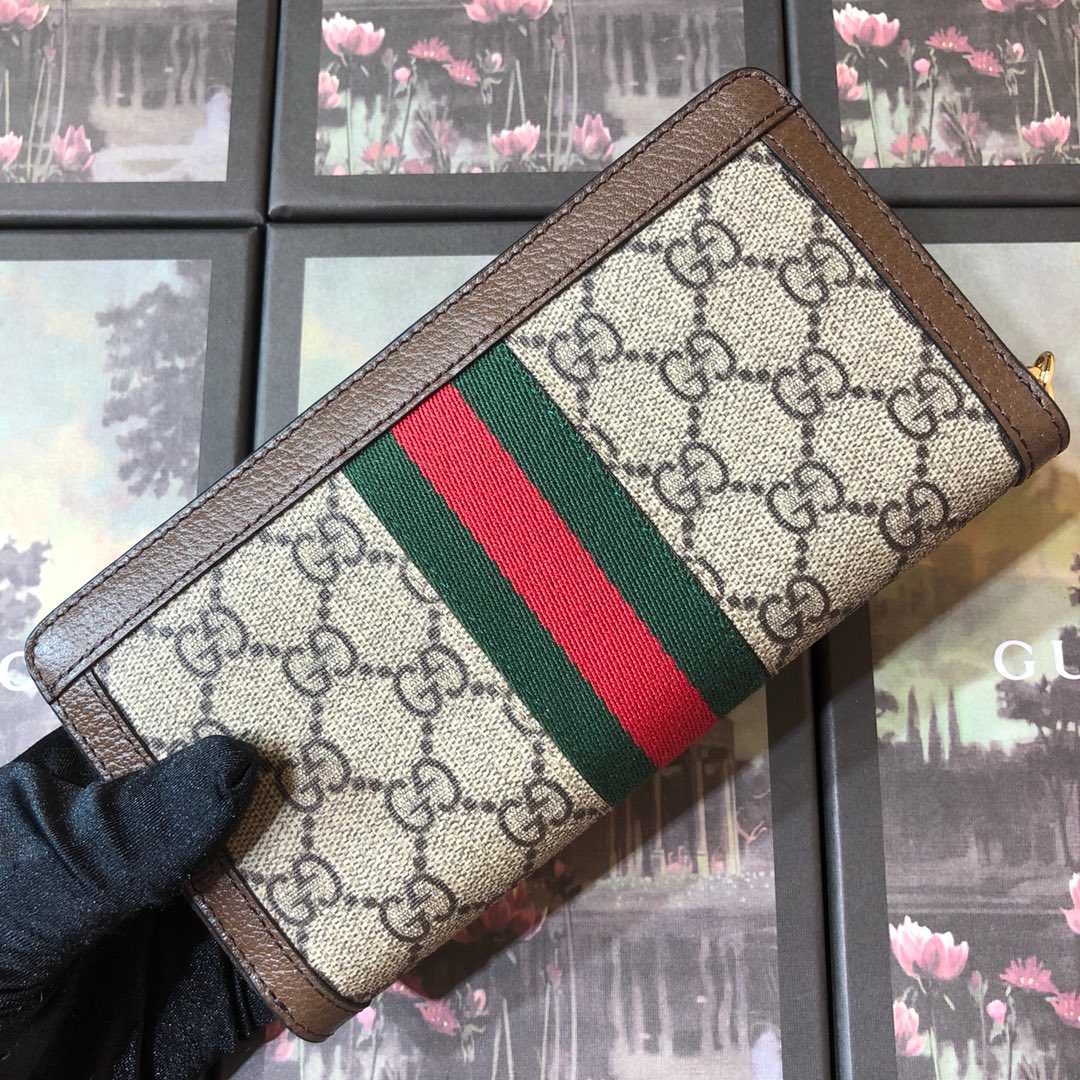 523154, Ophidia GG zip around wallet, GUCCI Small Accessories