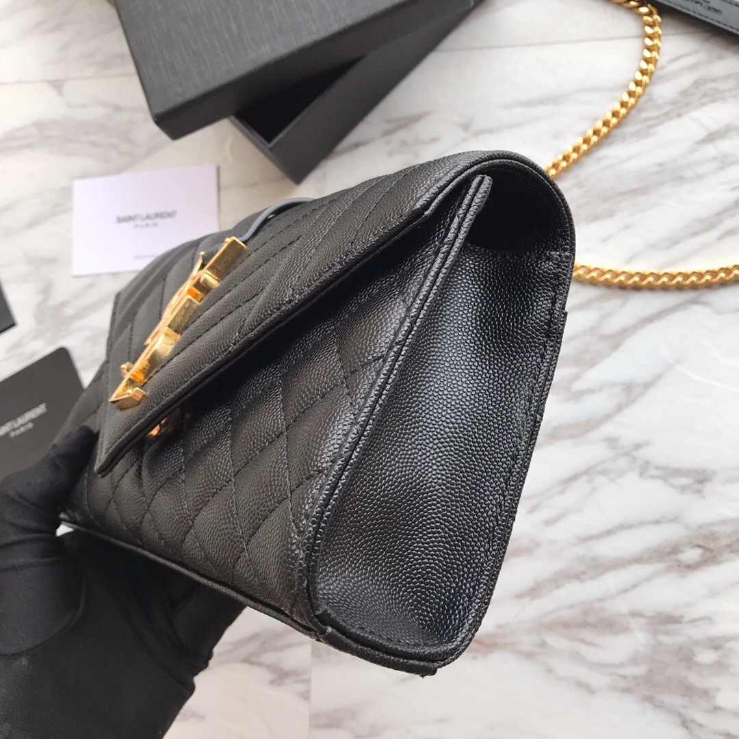 526286 ENVELOPE SMALL BAG IN MIX MATELASSÉ GRAIN DE POUDRE EMBOSSED LEATHER, Yves Saint Laurent YSL